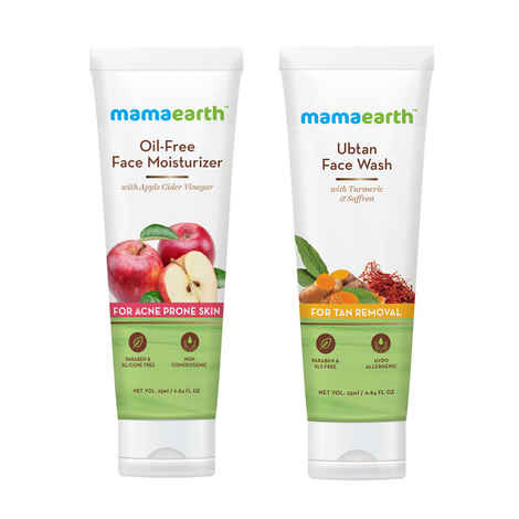 Buy Mamaearth Oil-Free Moisturizer and Ubtan Facewash (Samples) - Purplle