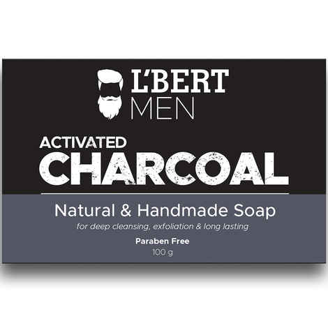 Buy L'BERT Activated Charcoal Soap for Skin Whitening, Deep Cleansing & Exfoliation for Men & Women, Natural Organic Handmade Soap - Purplle