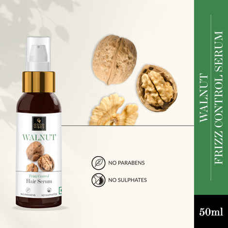 Buy Good Vibes Walnut Frizz Control Hair Serum (50 ml) - Purplle
