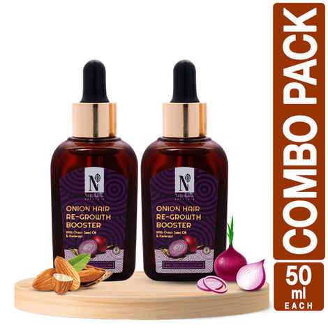 Buy NutriGlow NATURAL'S Set of 2 Onion Hair Re-Growth Booster For Effective Against Baldness, 50 ml each - Purplle