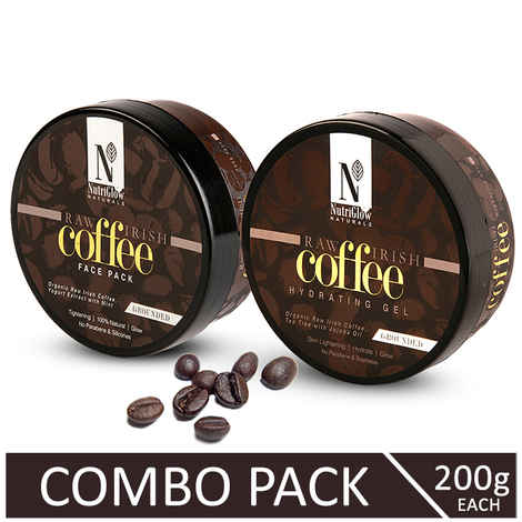 Buy NutriGlow NATURAL'S Raw Irish Coffee Face Pack and Hydrating Gel (200 gm each) With Yogurt Extract & Tea Tree Oil - Purplle