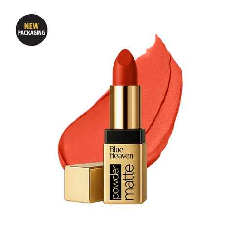 Buy Blue Heaven Powder Matte Lipstick for Women | Highly Pigmented | Light Weight | Creamy & Comfortable Buttery Texture | Luxe Matte Finish | Fiery Orange | 3.5 gm - Purplle
