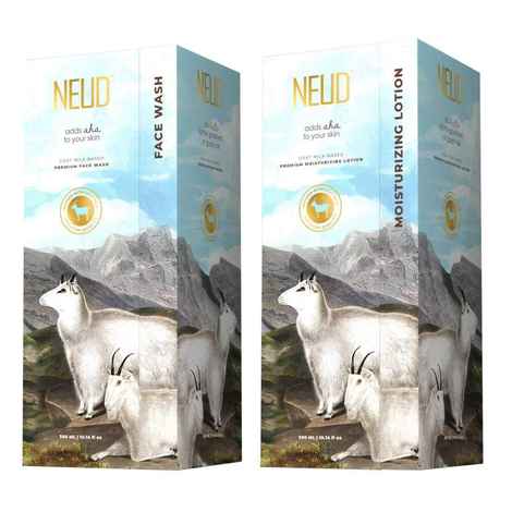 Buy NEUD Goat Milk Premium Face Wash & Moisturizing Lotion for Men & Women - 300 ml Each - Purplle