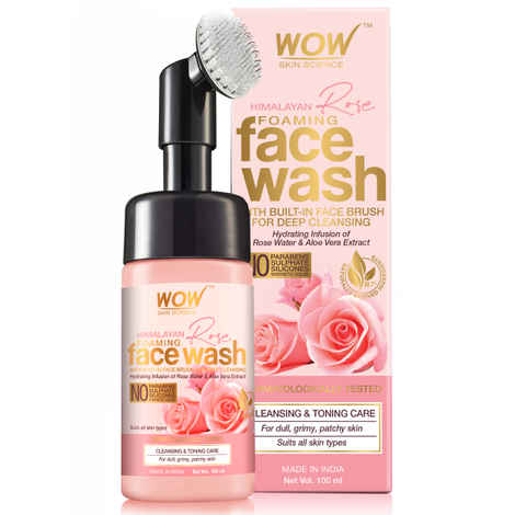 Buy WOW Skin Science Himalayan Rose Foaming Face Wash with Built-in Face Brush (150 ml) - Purplle