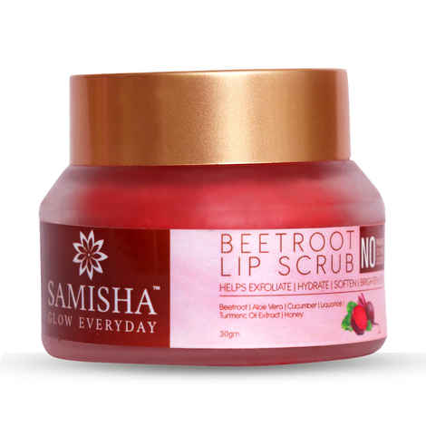 Samisha Organic Beetroot Lip Lightening Scrub For Dark Spots Removal, Soft & Hydrated Lips (30 g)