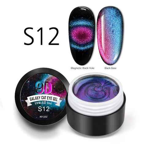 Buy VENALISA 9D Chameleon Galaxy Cat Eye Nail Gel Magnetic Soak Off Gel Nail Polish Romantic Shining Gel Lacquers UV & LED Nail Varnish 5ml (Cat Eye-9D-S12) - Purplle