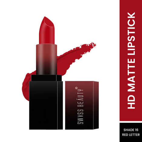 Buy Swiss Beauty HD Matte Lipstick Red Letter 16 (3.5 g) - Purplle