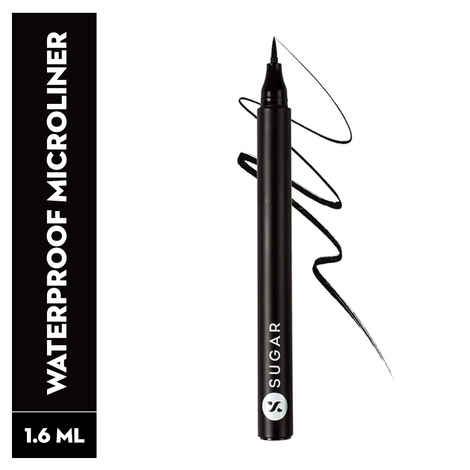 SUGAR Cosmetics Wingman Waterproof Microliner | Liquid Eyeliner | Flexi-Tip Applicator | Pen Eyeliner | Lasts Upto 12 Hrs | Smudgeproof & Transferproof | 1.6ml - 01 I'Ll Be Black