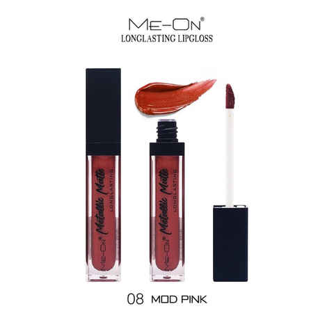 Buy Me-On Long Lasting Metallic matte Lip Gloss Shade#Mod Pink 4g - Purplle