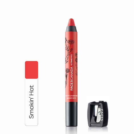 Buy Faces Canada Matte Lip Crayon | Cocoa Butter and Chamomile enriched | One Stroke Intense Color | Smooth Glide | All Day Hydrated Lips | Shade - Smokin' Hot 2.8g - Purplle