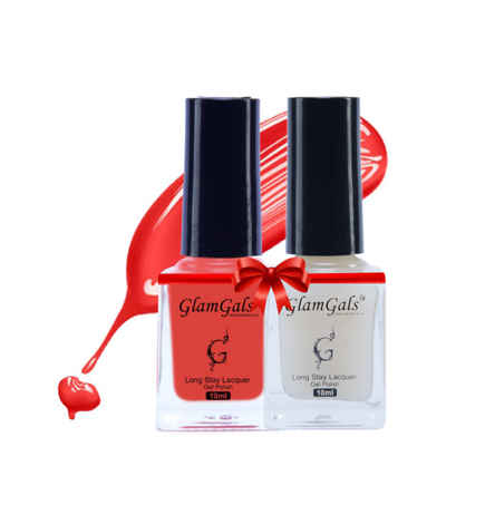 Buy Glamgals Long Stay lacquer Pastel Nail polish - Coral Illusion + Top Coat ( Matte ) Combo "- NP06-NPMC - Purplle