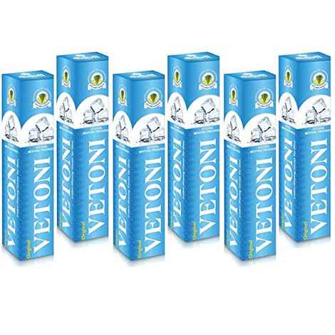 Vetoni Original Shave Cream, for Men - The Perfect Gift, Menthol Punch, Protects Against Irritation and Razor Burn 6 X 125 gm, (Pack of 6)