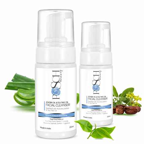 Buy Posch Jojoba Oil & Tea Tree Oil Facial Cleanser with Aloevera ( 100 ml ) Combo - Purplle