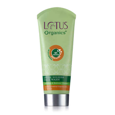 Buy Lotus Organics+ Divine Nourish Face Wash | For Skin Nourishment & Hydration | Sulphate Free | 100ml - Purplle