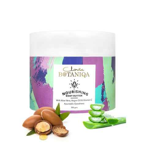 Buy Clovia Botaniqa Nourishing Body Butter with Aloe Vera, Argan Oil, Vit C 100% Natural Ayurvedic-200gm - Purplle