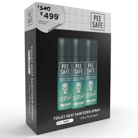 Pee Safe Toilet Seat Sanitizer Spray Mint ,floral & lavender (75 ml*3)