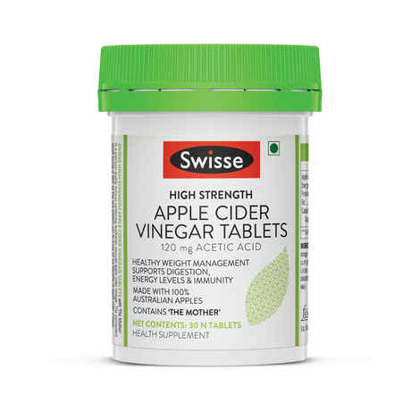 Buy Swisse High Strength Apple Cider Vinegar Tablets supports Digestion, Immunity & Healthy Weight Management- 30 Tablets - Purplle