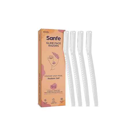 Buy Sanfe Glide Face Razor For Facial Hair Removal For Women Pack of 4 | Instant & Painless Hair Removal - Purplle
