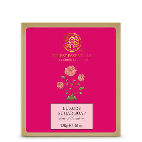 Buy Forest Essentials Luxury Sugar Soap Rose & Cardamom 125 gms - Purplle