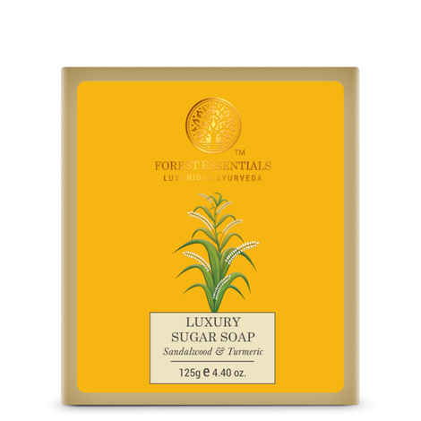 Forest Essentials Luxury Sugar Soap Sandalwood & Turmeric 125 gms