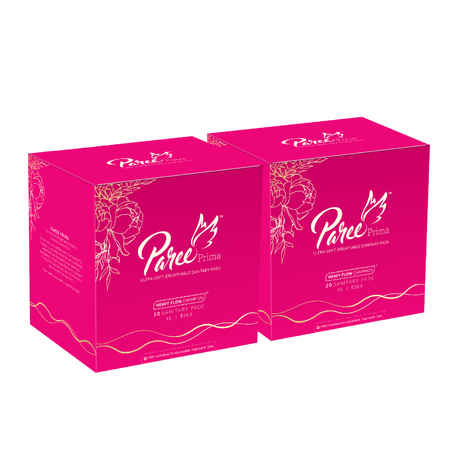 Buy Paree Prima Premium Ultra Soft Sanitary Pads for Women with Breathable Back Sheet And Super Soft Top Sheet for Heavy Flow, XL| Biodegradable Disposable Bags, 40 Pads - Purplle
