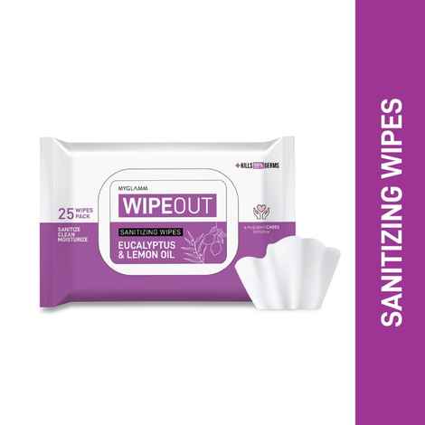 Buy MyGlamm WIPEOUT Sanitizing Wipes (Pack Of 25 Wipes) - Purplle