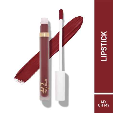 Buy MyGlamm LIT Liquid Velvet Matte Lipstick-My Oh My-3ml - Purplle