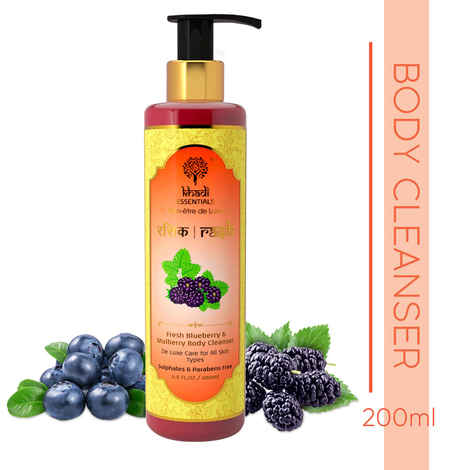 Buy Khadi Essentials Cherries Body Cleanser|with Blueberry, Kiwi, Vitamin C For Acne, Youthful, Shiny Skin|200 ml| SLS Parable Free - Purplle