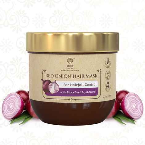 Buy Khadi Essentials Red Onion Hair Mask with Black Seed and Jaborandi For Hairfall Control, 200gm - Purplle
