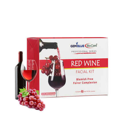 Gemblue Biocare Red Wine Facial Kit for Blemish Free Fairer Complexion, 400gm