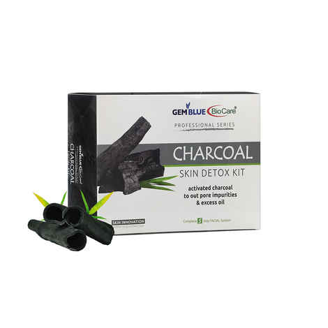 Gemblue Biocare Charcoal Skin Detox Kit for Out Pore Impurities & Excess Oil, 400 gm