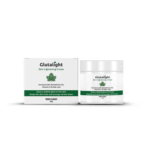 Buy Glutalight Glutathione, Vitamin C, Kojic Acid Skin Brightening & Lightening Cream 50g, No Parabens, No Sulphates, No Silicone - Purplle