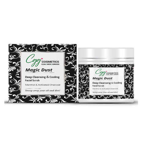 CGG Cosmetics Activated Charcoal & Menthol Facial Scrub - Deep Cleansing & Cooling - 100gm