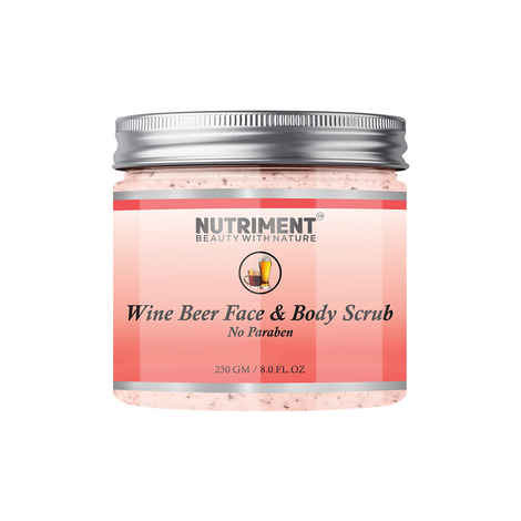 Buy Nutriment Wine and Beer Scrub for Deadskin Cells Removal, Removing Blackheads and Revitalises Healthy Skin, Paraban Free 250gram Suitable for all skin types - Purplle