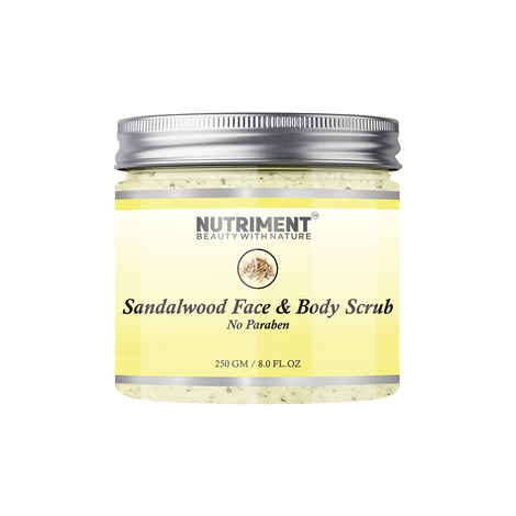 Buy Nutriment Sandalwood Scrub for Deadskin Cells Removal, Removing Blackheads and Revitalises Healthy Skin, Paraban Free 250gram Suitable for all skin types - Purplle