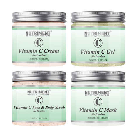 Buy Nutriment Vitamin C Scrub Gel Cream 250gram Each & Mask 300gram Suitable for All Skin Types Combo Pack of 4 - Purplle