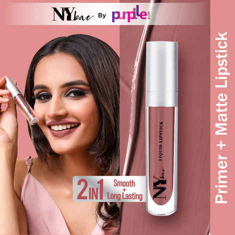 Buy NY Bae Confessions Of A Lip-a-holic Liquid Lipstick | Primer + Matte | Nude Brown | Moisturizing | Long Lasting | Mugs & Hugs 12 (4.5 ml) - Purplle