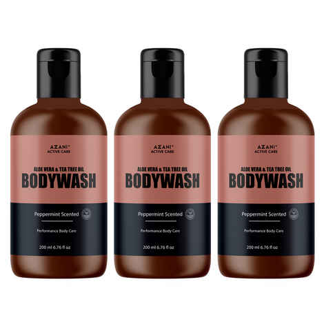 Buy Azani Active Care Body Wash With Natural Aloe Vera, Tea Tree Oil & Hyaluronic Acid to Nourish, Hydrate & Cleanse, Peppermint Scented for Men & Women - 600 ml - Purplle