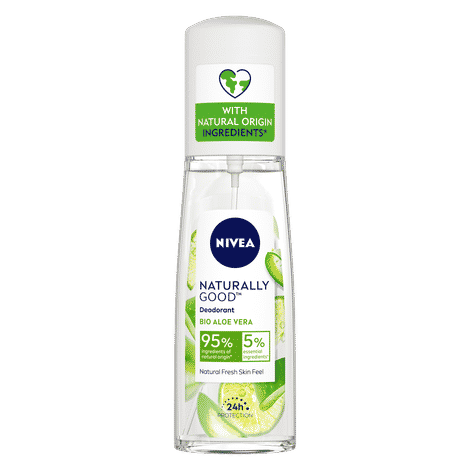 Buy NIVEA Naturally Good Deodorant, Bio Aloe Vera with Natural Fresh Skin Feel, Vegan Formula, 24h Odour Protection, 95% Natural Origin Ingredients, (75 ml) - Purplle