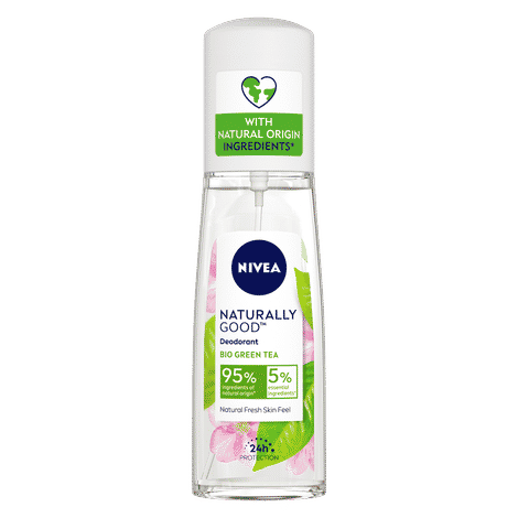 Buy NIVEA Naturally Good Deodorant, Bio Green Tea with Natural Fresh Skin Feel, Vegan Formula, 24h Odour Protection, 95% Natural Origin Ingredients, (75 ml) - Purplle