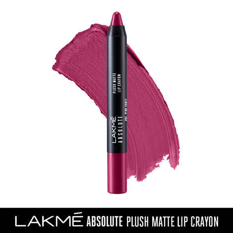 Buy Lakme Absolute Plush Matte Lip Crayon 202 Pink Party (2.8 gm) - Purplle