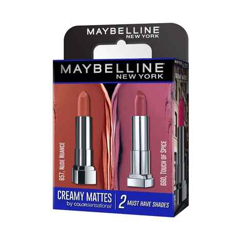 Buy Maybelline New York Creamy Matte Nude Nuance & Touch of Spice (3.9 g+3.9g) - Purplle
