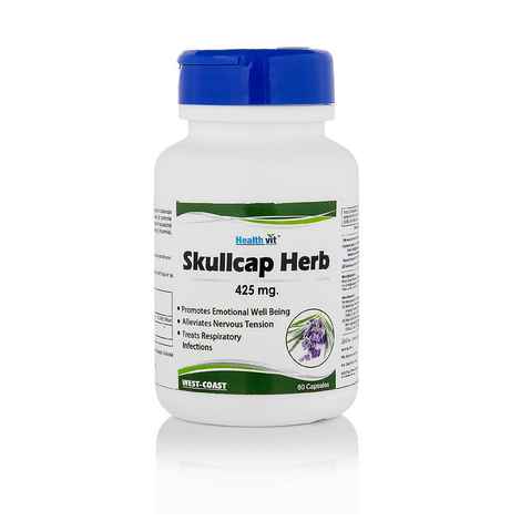 Healthvit Skullcap Herbs 425 mg For Nervous System Support 60 Capsules