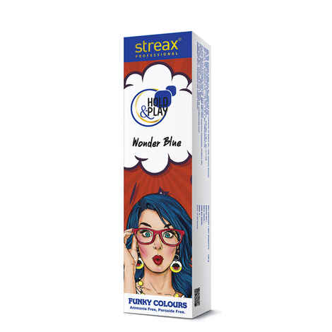 Buy Streax Professional Hold & Play Funky Colours - Wonder Blue (100 g) - Purplle