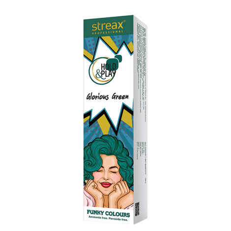 Buy Streax Professional Hold & Play Funky Colours - Glorious Green (100 g) - Purplle
