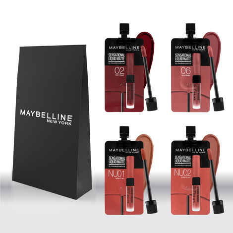 Buy Maybelline Sensational Liquid Matte Minis Pack of 4 - Soft Wine, Best Babe, Bare It All, Strip It Off - Purplle