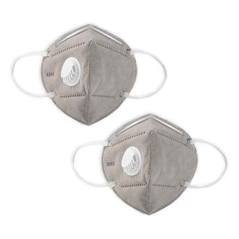 Buy GUBB KN95 Mask With Filter Face Protection Mask Pack of 2, Grey - Purplle