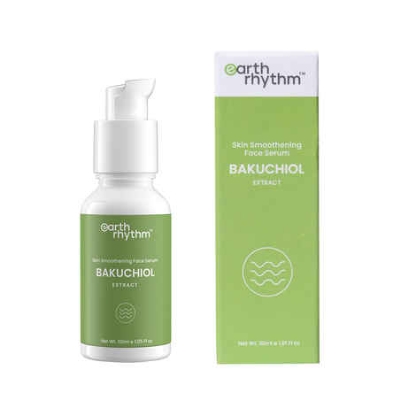 Earth Rhythm Bakuchiol Extract - Skin Smoothing Serum | Suitable for Sensitive Skin, Improve Skin Texture, Reduces Dark Spots and Fine Lines | for All Skin Types | Men & Women - 30 ML