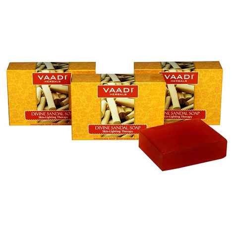 Vaadi Herbals Divine Sandal Soap with Saffron (75 g) (Pack of 3)