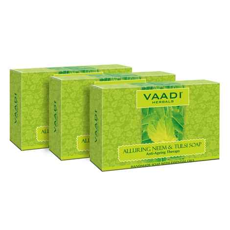 Buy Vaadi Herbals Alluring Neem & Tulsi Soap Anti-Agening- Therapy (75 g) (Pack of 3) - Purplle